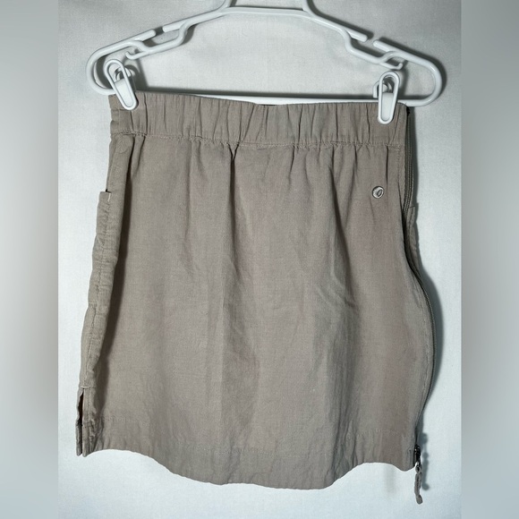 Skhoop Mini Tan Drawstring Skirt with Flower Embroidery Size XS - Picture 4 of 5